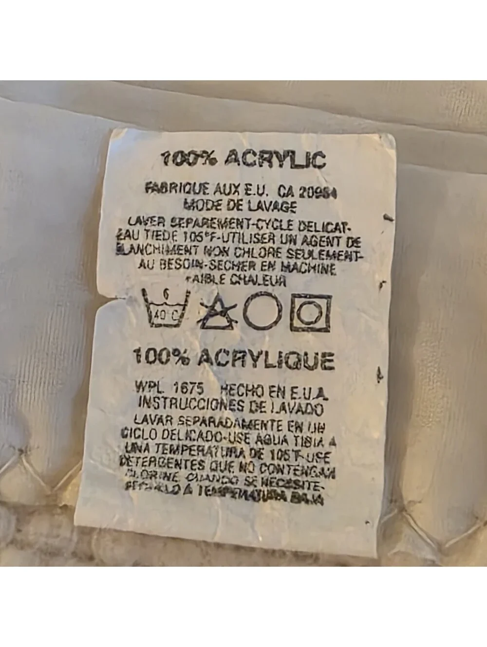 Pair Waffle Weave Blankets Full Queen Satin Trim Cream White Faribo Benton VTG